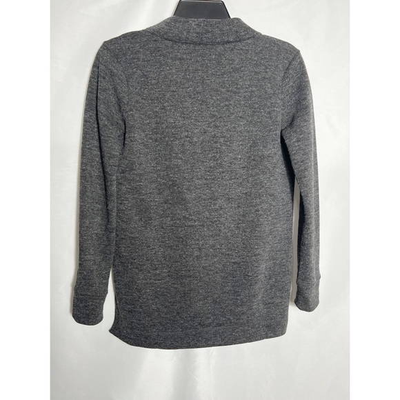 Madewell Low V Neck Sweater Charcoal Gray Boho Tunic Top - Picture 3 of 5